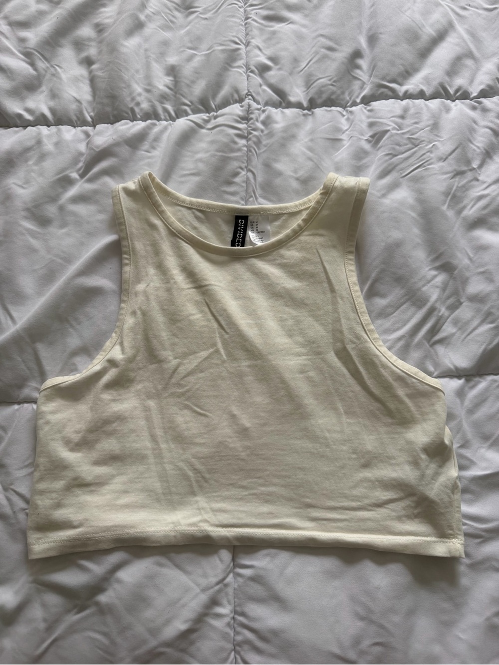 H&M Cream Cropped Tank Top